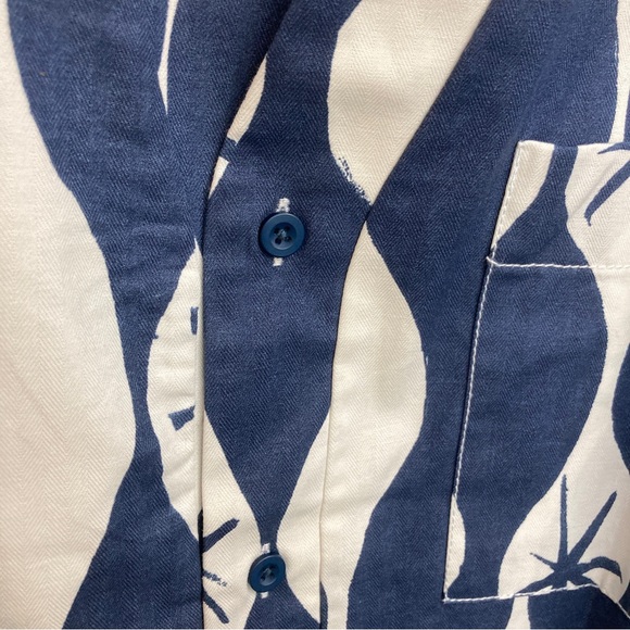 Men’s Zara Lightweight Sports Coat Loose Fit Blue And Cream abstract stars - Picture 3 of 10